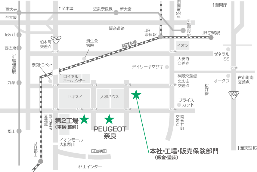 ガラージュモリ案内図